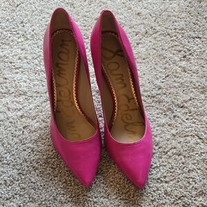 Sam Edelman Fuchsia Pointy Toe Stiletto Heels Cocktail Contemporary | 8